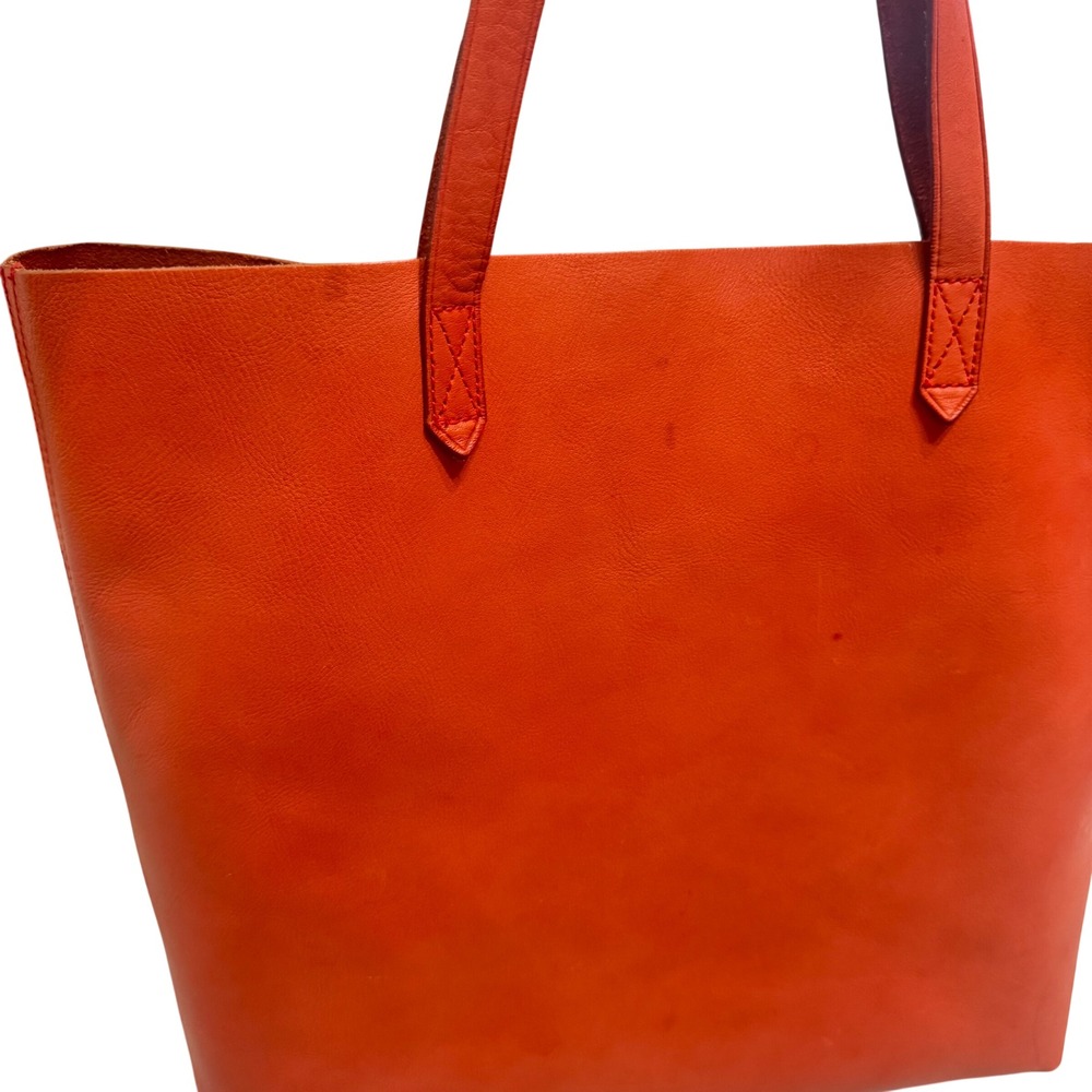 Madewell Transport Tote Women Large Orange Leather Good Minimalist Shoulder Bag - Picture 14 of 15